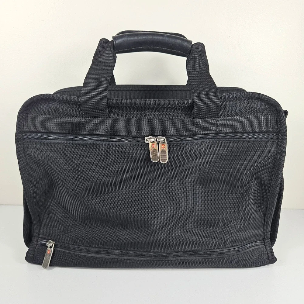 Victorinox Black Ballistic Nylon Briefcase Laptop Messenger Bag 18x11x8